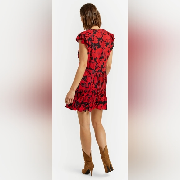 ✨️Final Price✨️ NWT sz M Rebecca Minkoff Red+Black Cassandra Cocktail Dress - Picture 3 of 9